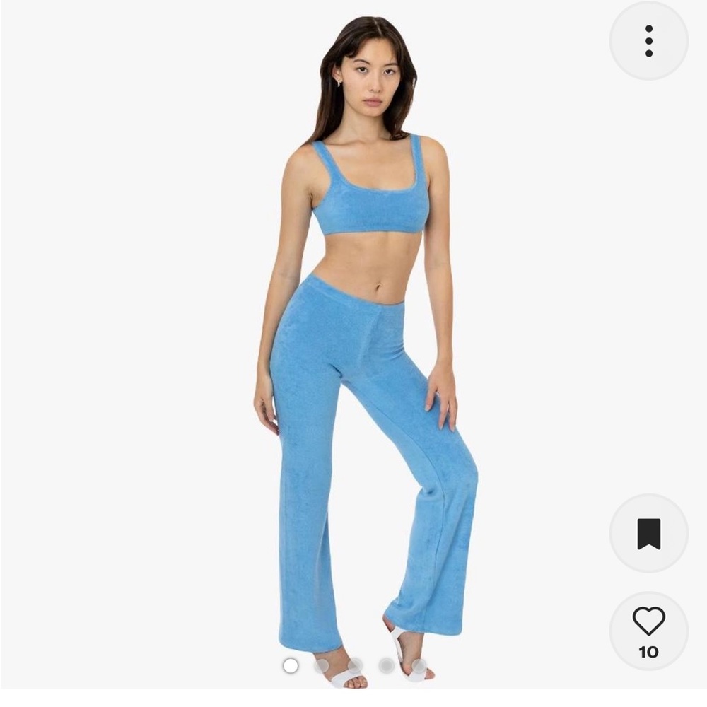 Los Angeles apparel Terry loop flared pants baby blue
